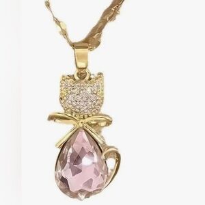 18K Gold Cat Pendant Necklace